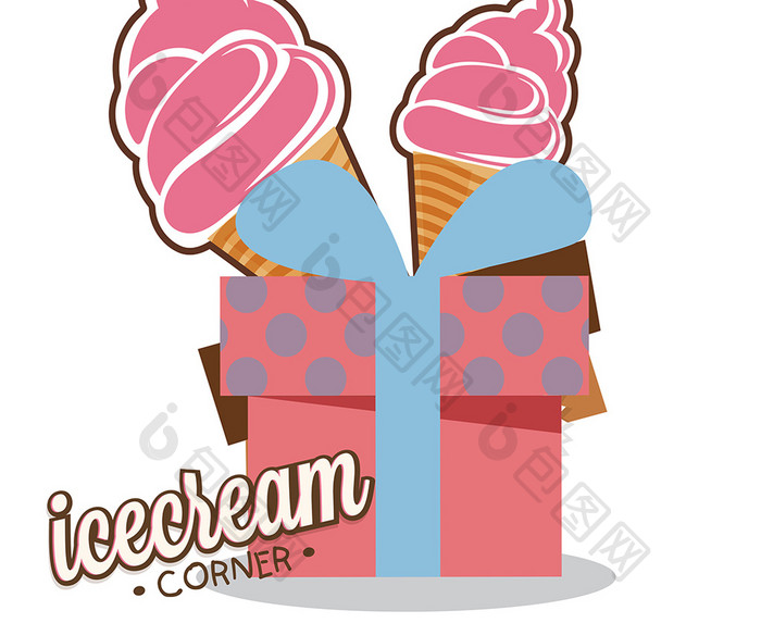 简约风格冰淇淋美食促销海报设计