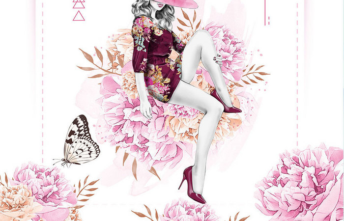 创意简约唯美时尚精品女鞋海报设计