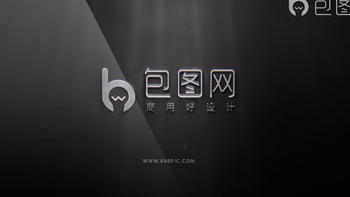 LOGO演绎 白金属标志动画粒子烟雾背景