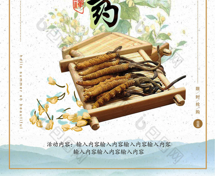 中国风中药药品宣传推广海报