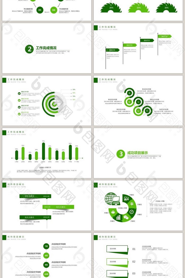 绿色简约商业计划书总结计划PPT模板