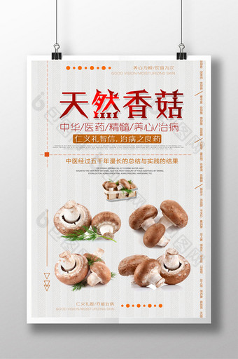 天然香菇绿色食品海报图片