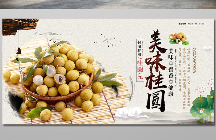 美味桂圆养生食品宣传海报