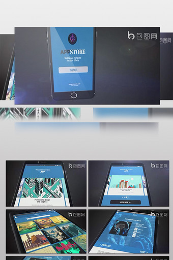 手机应用推广APP展示动画商业视频模板图片