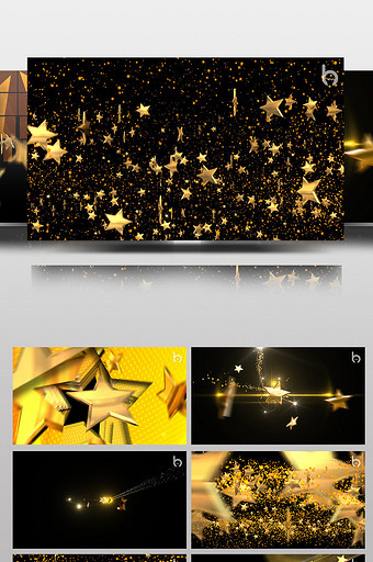 4款金色星星带透明通道转场视频素材图片