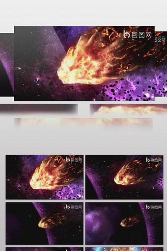 震撼的陨石撞击星球爆炸特效片头AE模板图片