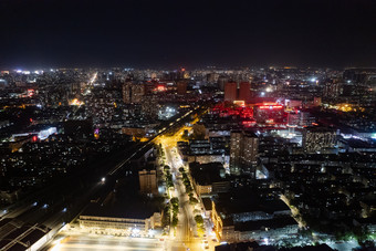 航拍保定夜景