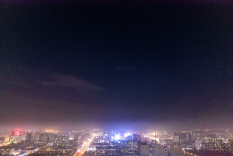 河北衡水城市夜景灯光航拍摄影图