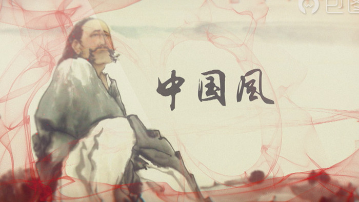 中国风古代人物画艺术类片头AE模板
