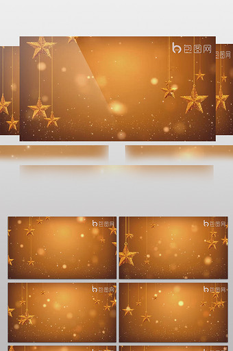 金色星星挂饰背景视频素材图片