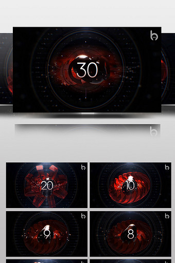 暗黑系科技感异形图形动画30秒倒计时图片