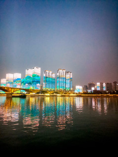 湖南长沙城市夜景摄影图