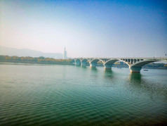 湖南长沙湘江橘子洲大桥摄影图
