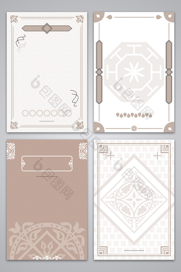 简约中国风传统底纹花纹边框背景模板 包图网