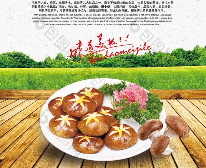 绿色香菇食品海报设计