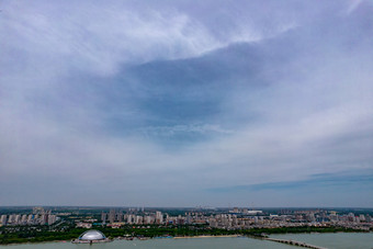 山东聊城东昌湖中华水上<strong>古城</strong>航拍<strong>摄影图</strong>