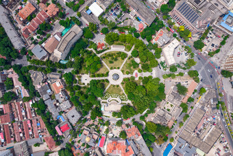 天津城市风光中心公园航拍摄影图