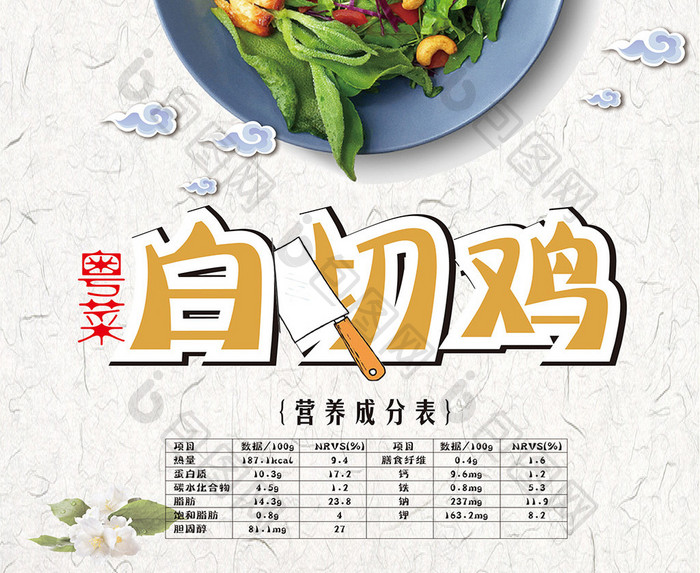 美食简约白切鸡海报