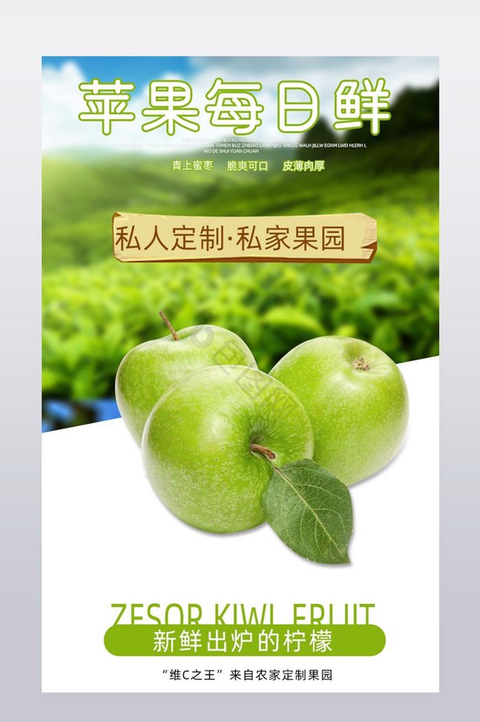 青苹果苹果详情页私人订制健康私家果园