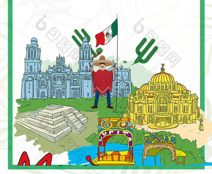 墨西哥金字塔旅游海报