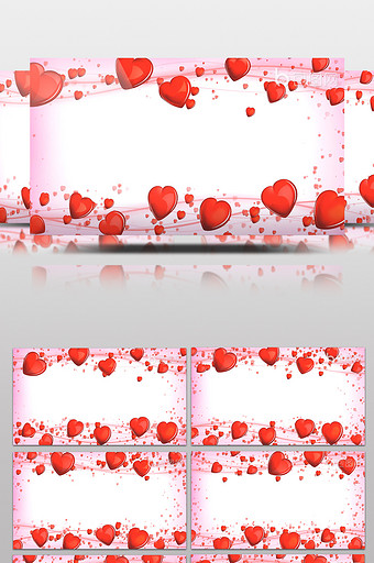 红色爱心装饰边框循环背景高清视频素材图片