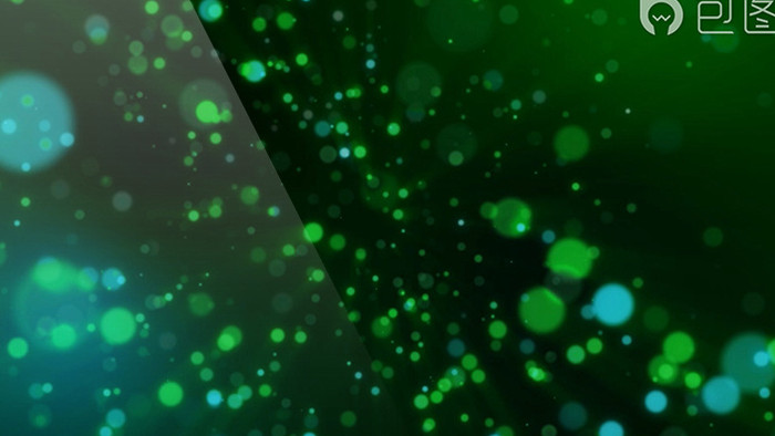 绿色炫彩粒子光斑动画循环背景高清视频素材