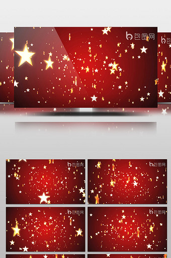 圣诞五角星红色背景素材图片