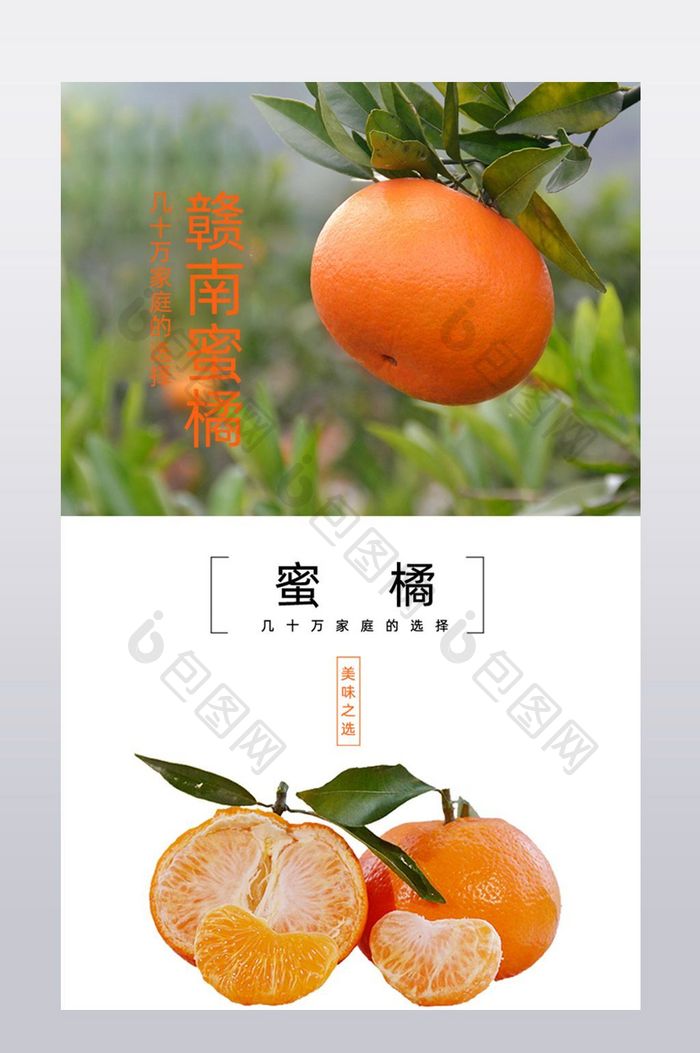 清新简洁蜜橘详情页模板
