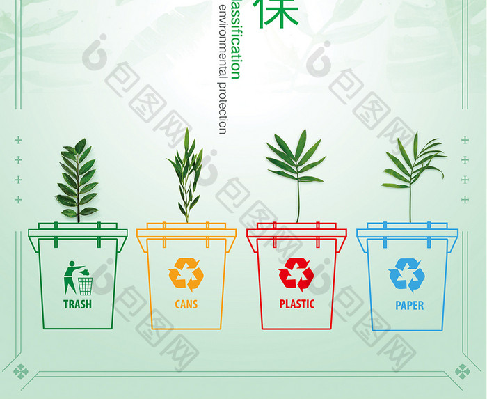 垃圾分类绿色环保公益海报