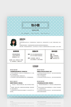 简约深蓝色系市场销售WORD简历模板