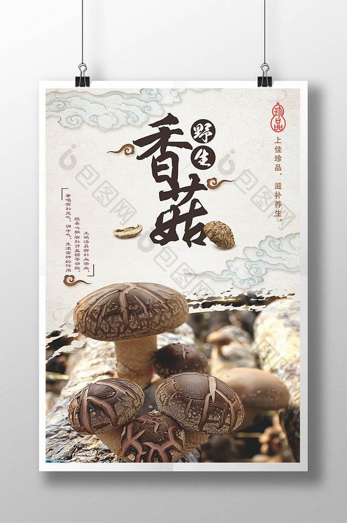 香菇展板香菇海报新鲜蘑菇图片
