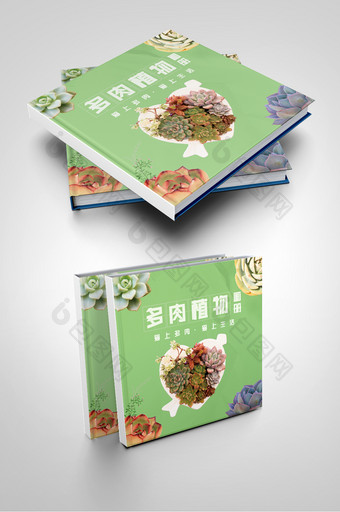 清新简约多肉植物画册封面图片