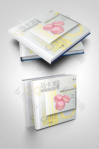 清新简约马卡龙美食画册封面设计图片