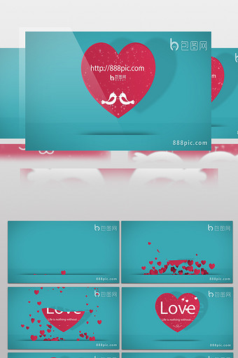 情人节片头12种不同爱心动画效果图片