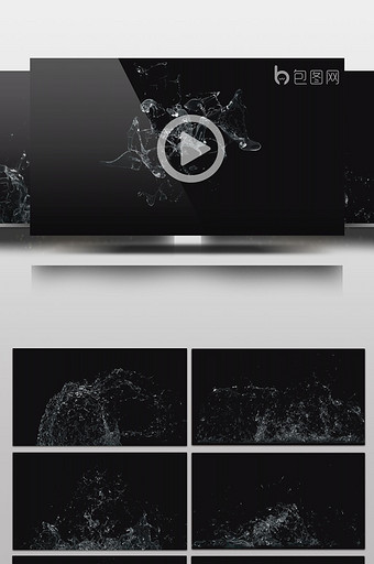 8组水滴水花溅开高清视频素材图片