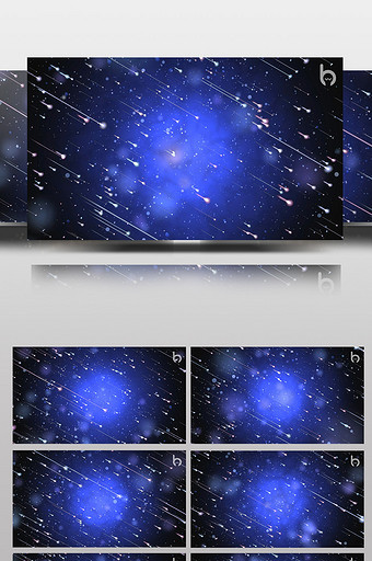 流星划过蓝色星空合成LED背景视频素材图片