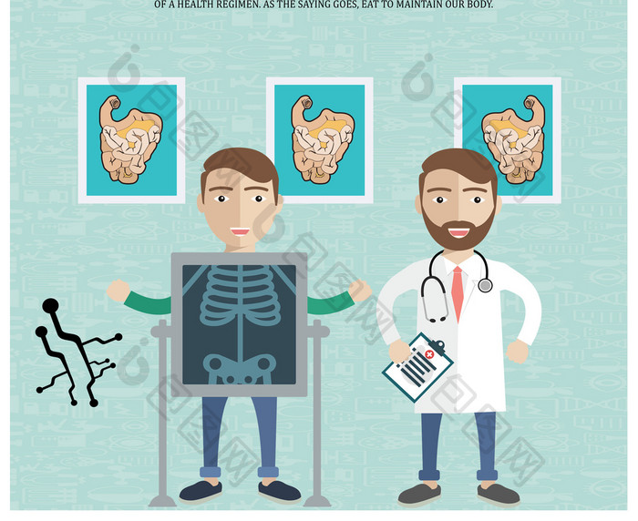简洁时尚肠癌检测创意设计海报