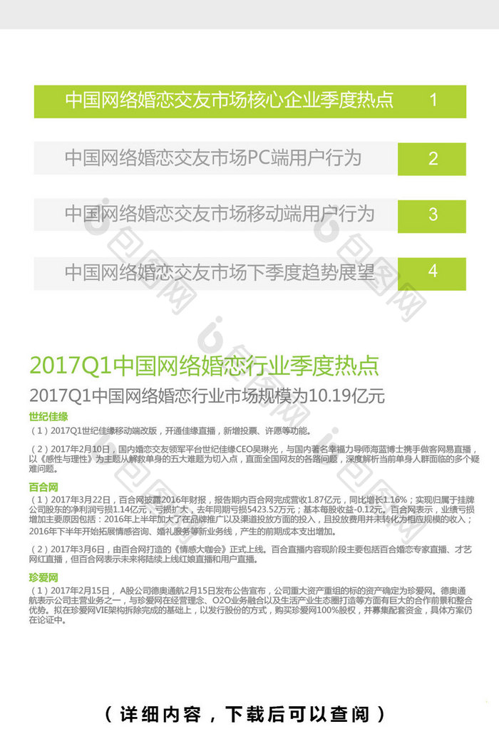 2017Q1网络婚恋行业季度监测分析报告