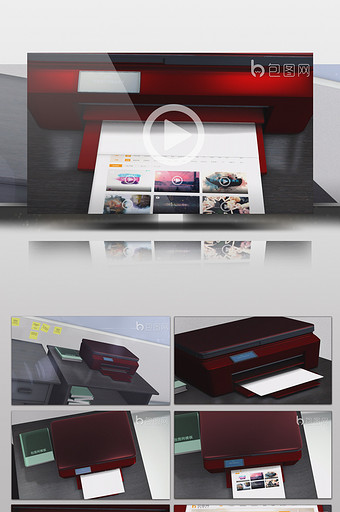 3D打印机效果商务相册展示AE模板图片