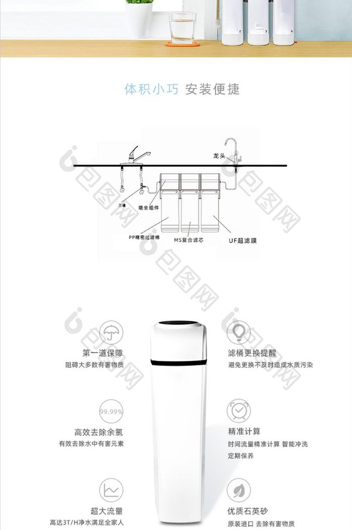 家电电器家用净水机小家电空调淘宝详情页