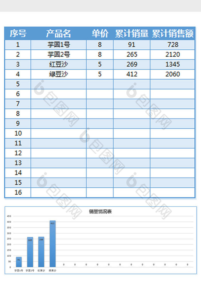 蓝色新店开张账目支出利润表Excel模板