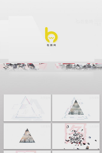 变形三角形logo揭示AE模板企业宣传图片