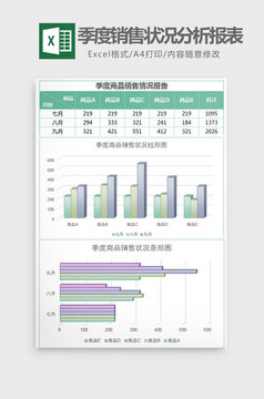 绿色雾面季度财务收支明细表excel模板