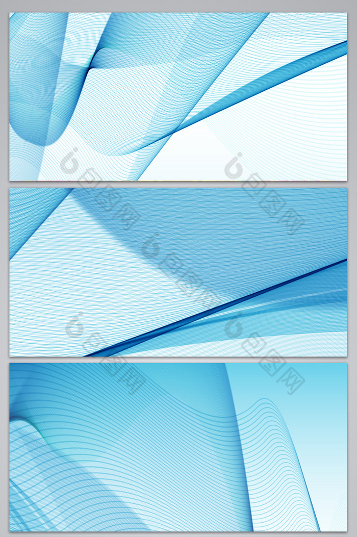 蓝色几何线条商务背景图