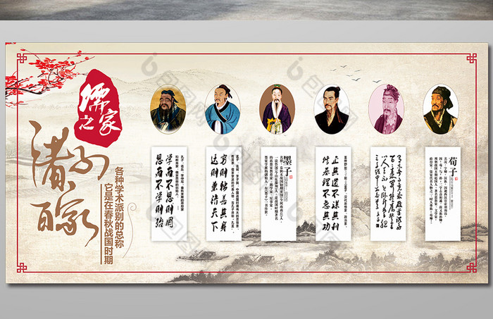 中华文化诸子百家之儒家文化展板图片