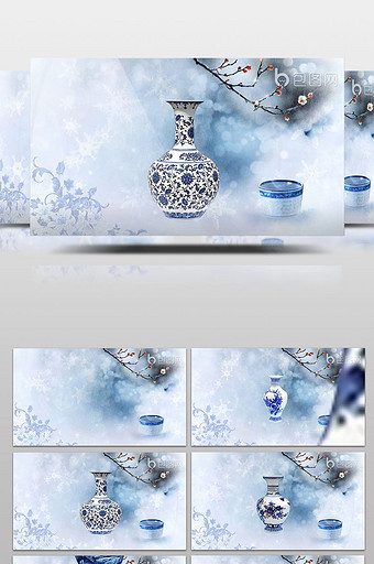 高清中国风青花瓷背景视频图片