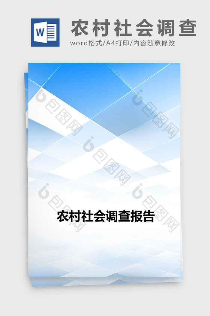 商务农村社会调查报告word模板