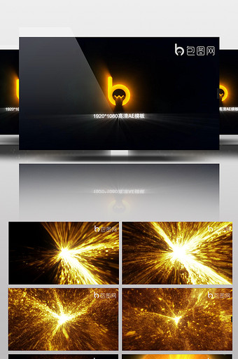 金色粒子光展示片头动画效果AE模板图片