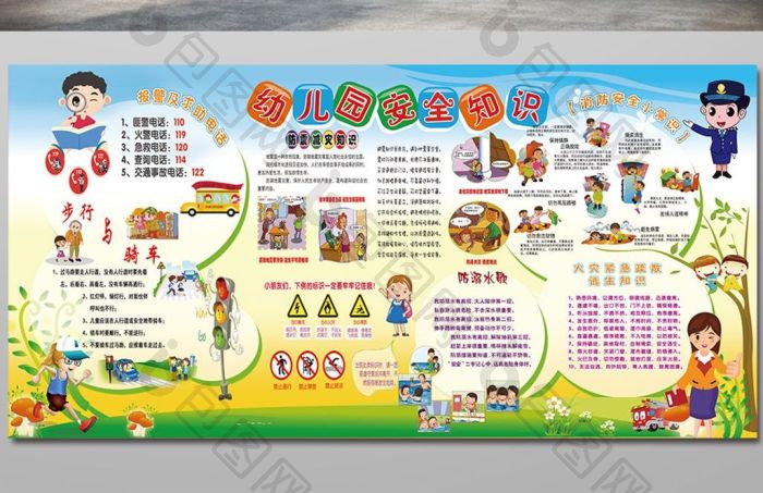 幼儿园安全知识展板图片