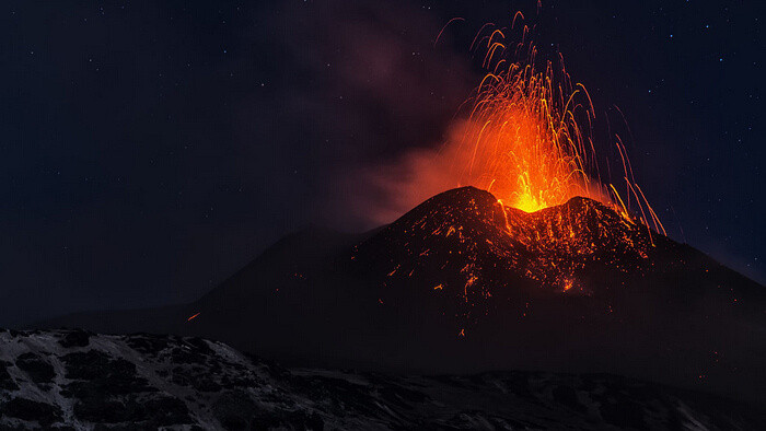 火山熔岩爆发循环